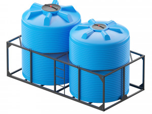 iron crate for water barrels Modelo 3D