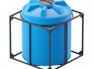 iron crate for water barrels 3D Model