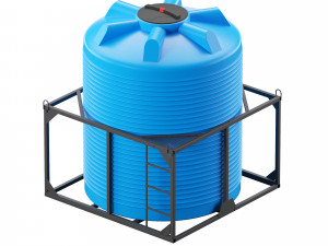 iron crate for water barrels Modelo 3D