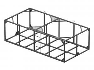 iron crate for water barrels Modelo 3D