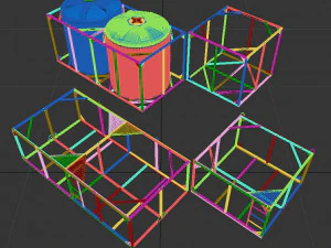 iron crate for water barrels 3D Model