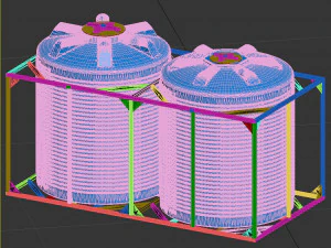 iron crate for water barrels 3D Model