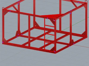 iron crate for water barrels 3D Model