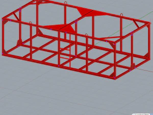 iron crate for water barrels 3D Model