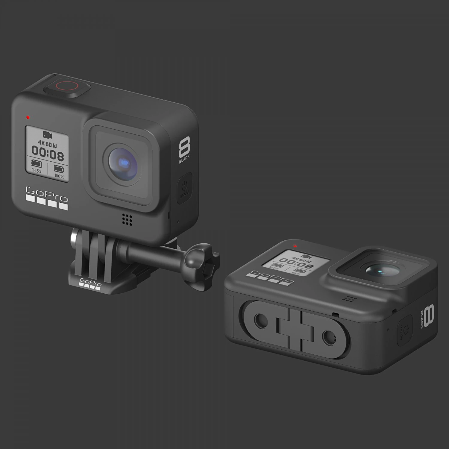gopro hero 8 black edition 3D Model .c4d .max .obj .3ds .fbx .stl .blend