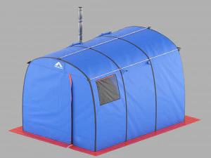 tourist tent big - bath 3D Model