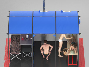 tourist tent big - bath 3D 模型