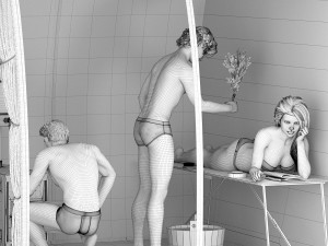 tourist tent big - bath 3D 模型