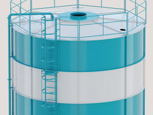 silo for grain Modello 3D