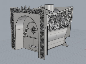 stove fun decor and frame 3D Model