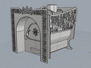 stove fun decor and frame 3D Model