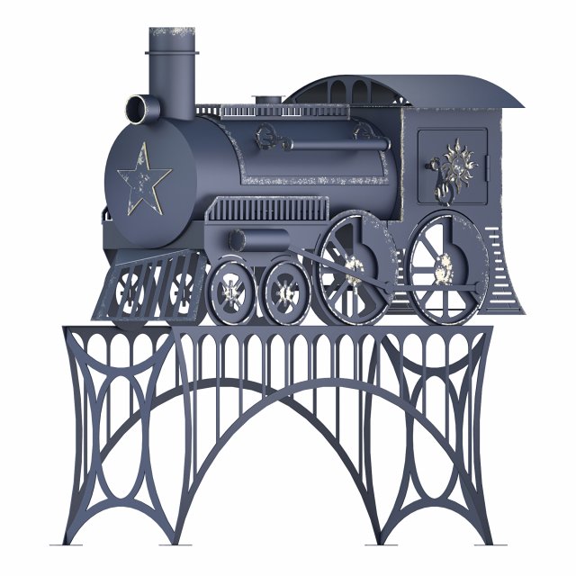 stove train 3D Model .c4d .max .obj .3ds .fbx .stl .blend 