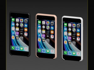 iphone se 2020 and case 3D Model