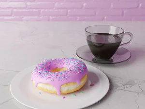 ciambella e caff&egrave; Modello 3D