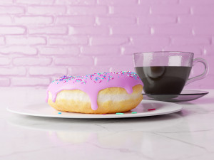 donut and coffee Modelo 3D