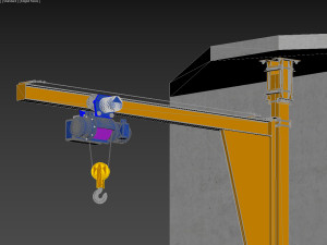 industrial lift - spacer crane 3D Model