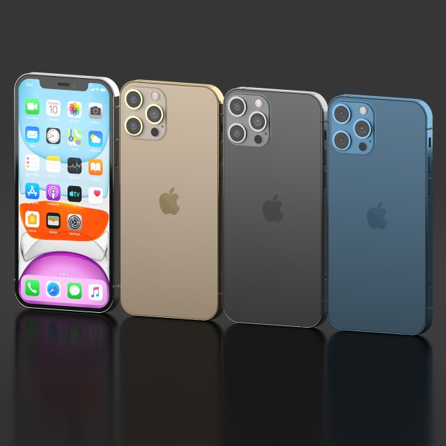 iphone 12 pro 3D Model .c4d .max .obj .3ds .fbx .stl .blend 