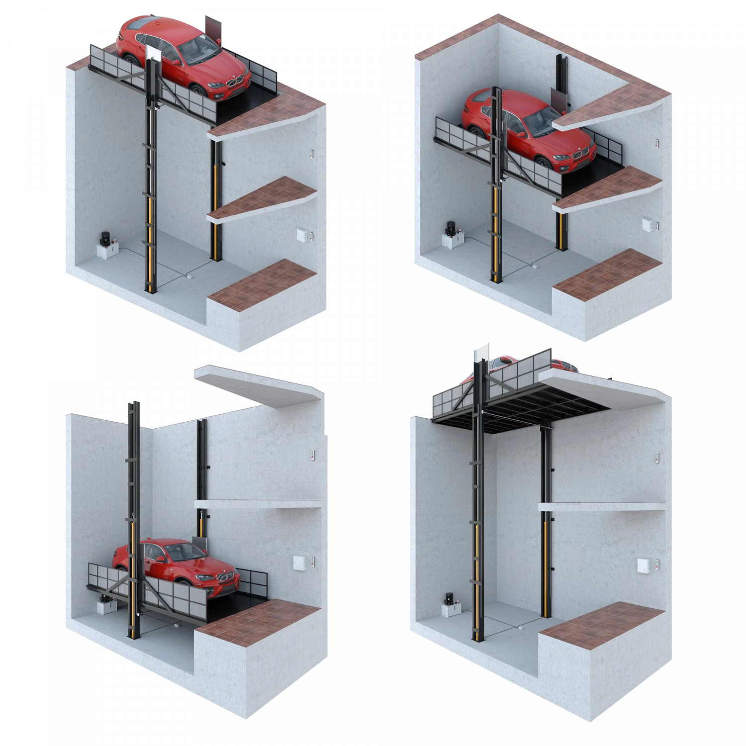 car lift 2 3D Model .c4d .max .obj .3ds .fbx .stl .blend 