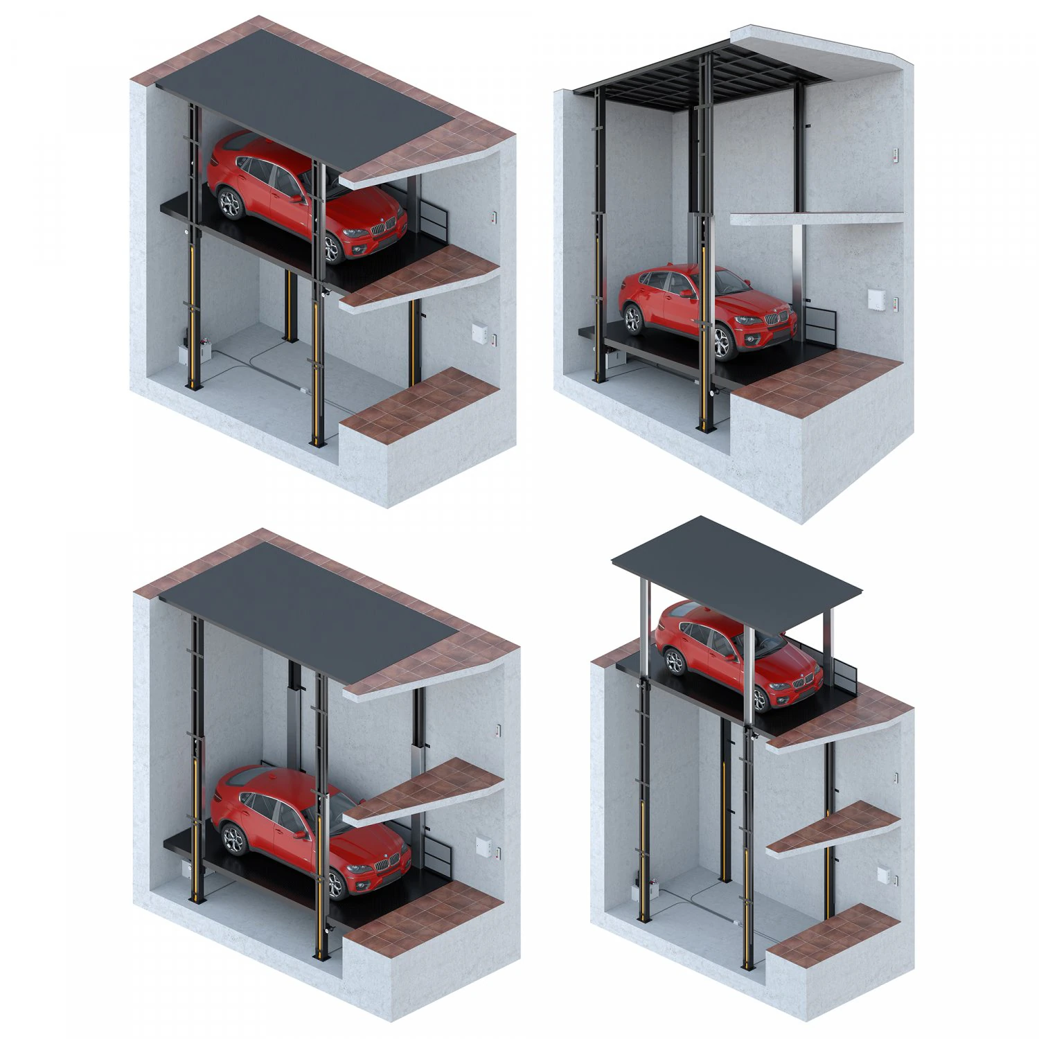 car lift 3 3D Model .c4d .max .obj .3ds .fbx .stl .blend 