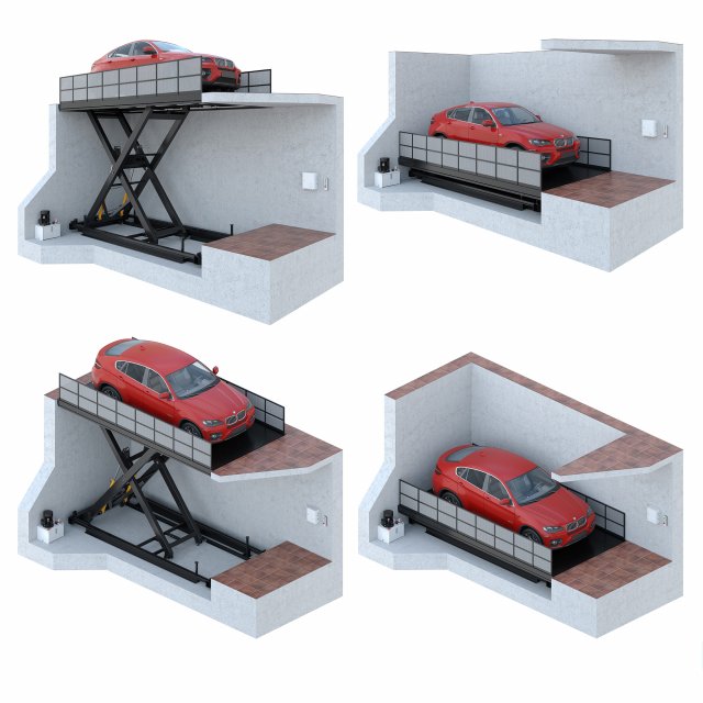 car lift 4 Model 3D .c4d .max .obj .3ds .fbx .stl .blend 