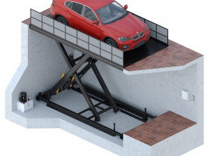 car lift 4 Model 3D