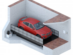 car lift 4 Model 3D