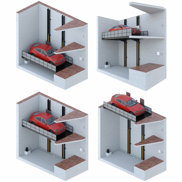 car lift 5 3D Model .c4d .max .obj .3ds .fbx .stl .blend 