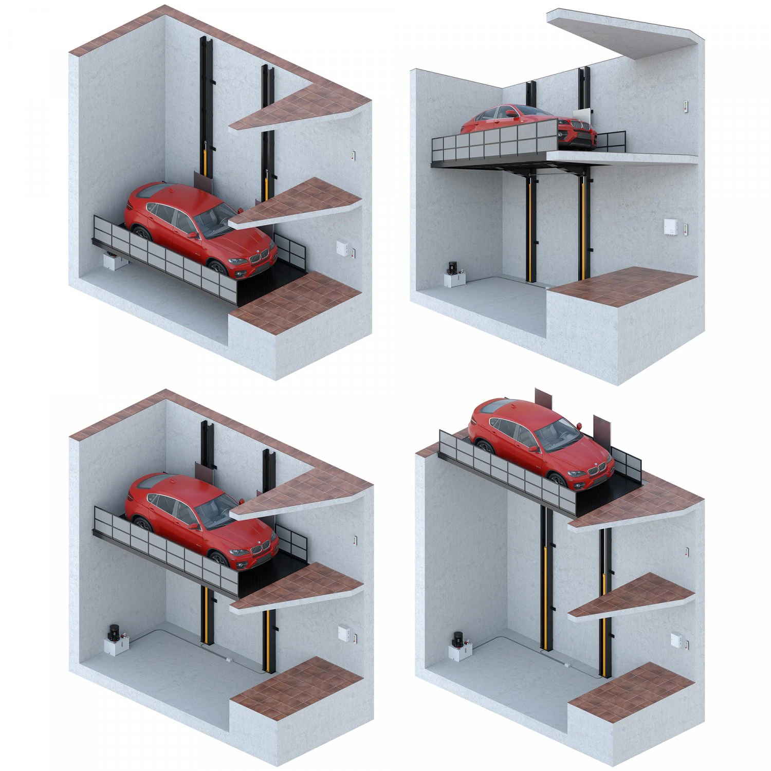 car lift 5 3D Model .c4d .max .obj .3ds .fbx .stl .blend 