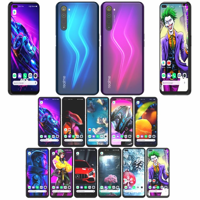 realme 6 pro Model 3D .c4d .max .obj .3ds .fbx .stl .blend 