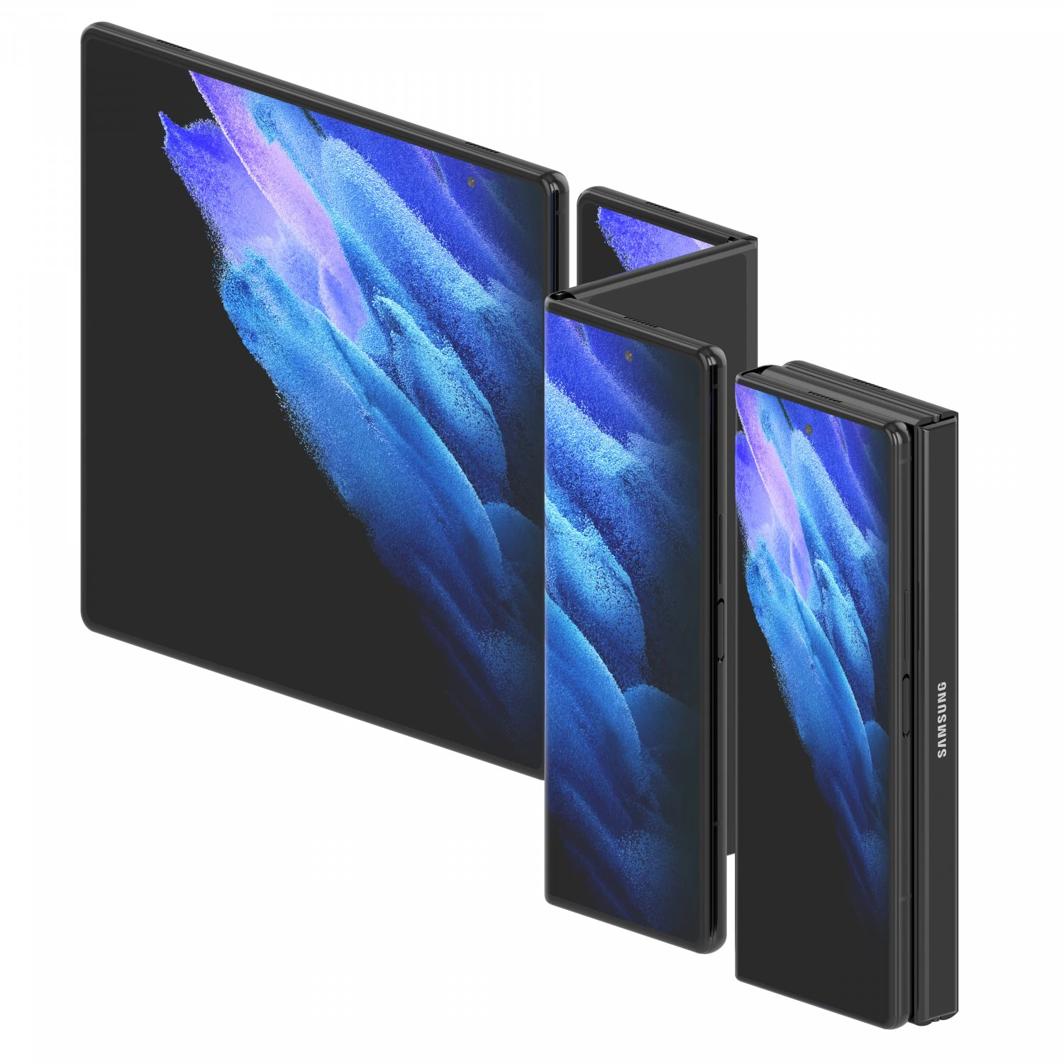 samsung galaxy fold 3 concept 3D Model .c4d .max .obj .3ds .fbx .stl .blend 