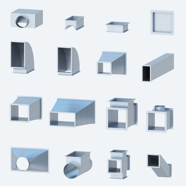 ventilation rectangular shaped products 3D-Modell .c4d .max .obj .3ds .fbx .stl .blend 