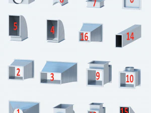 produtos de ventila&ccedil;&atilde;o em formato retangular Modelo 3D