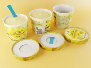 banana ice cream 75 grams 3D Model