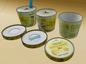 banana ice cream 75 grams 3D Model