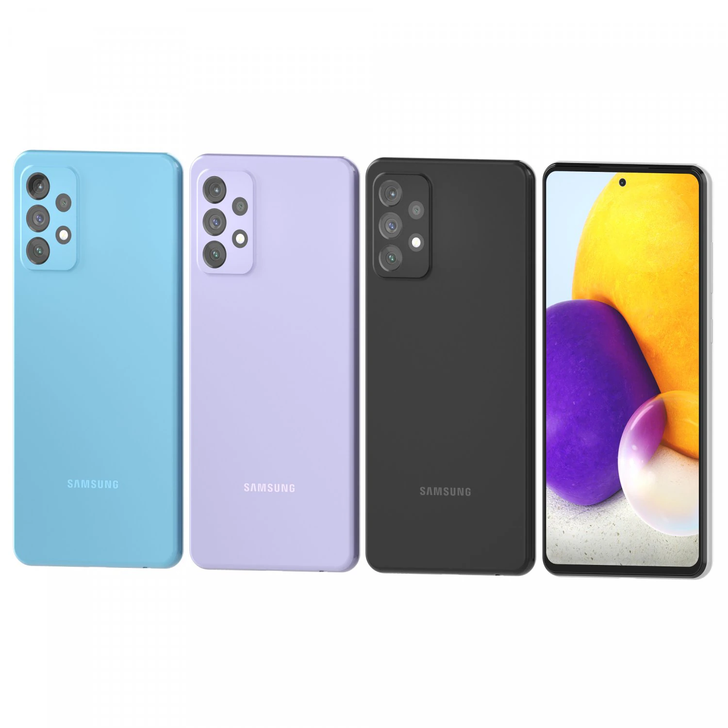 samsung galaxy a72 3D Model .c4d .max .obj .3ds .fbx .stl .blend 