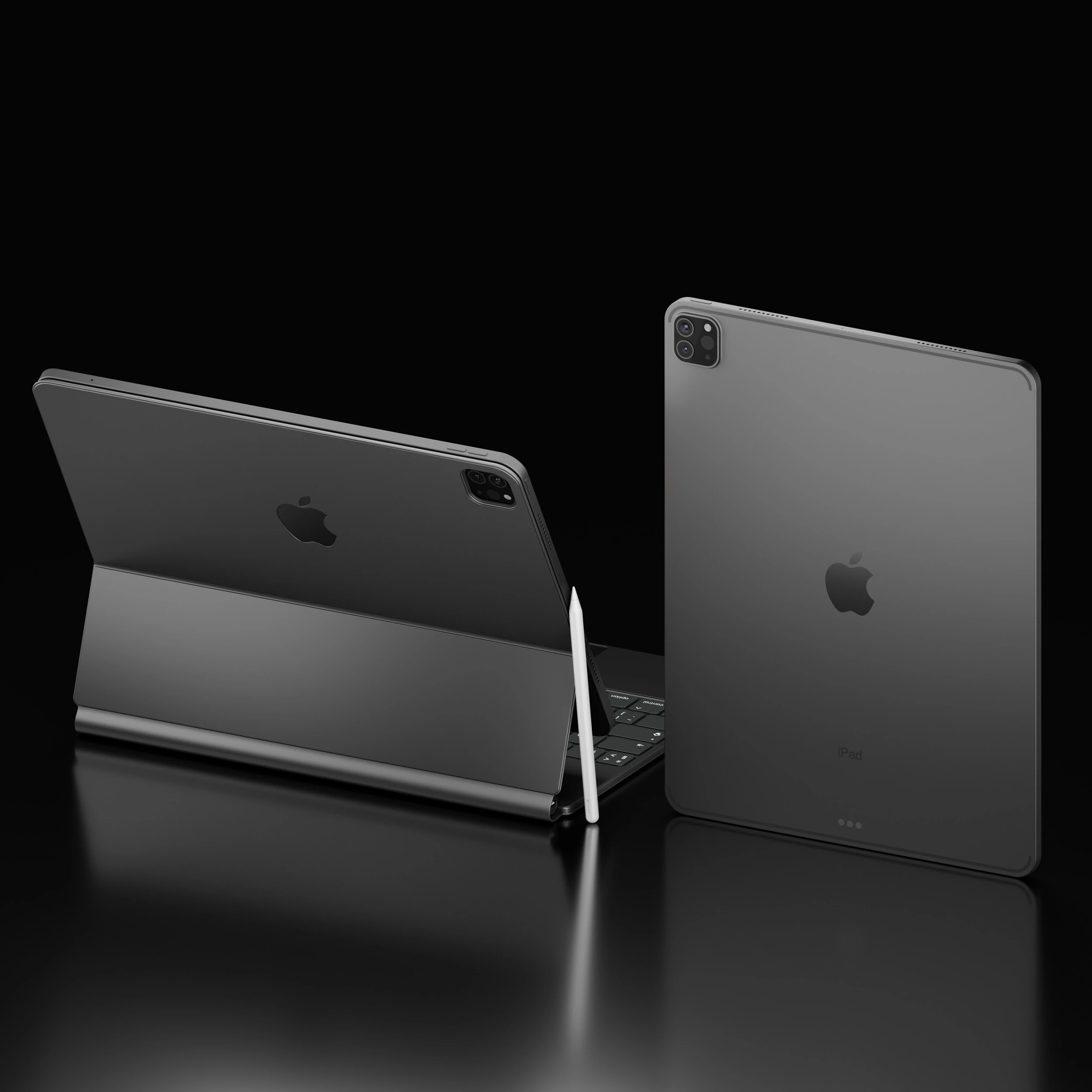 IPadPro2021tabletandkeyboardand Pincel 2 3D Model .c4d .max .obj .3ds .fbx .stl .blend 