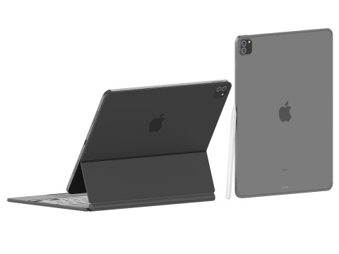 IPadPro2021tabletandkeyboardand Pincel 2 3D Model