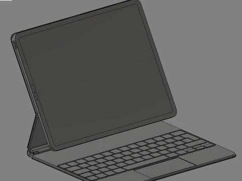 IPadPro2021tabletandkeyboardand Pincel 2 3D Model