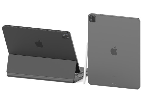 IPadPro2021tabletandkeyboardand Pincel 2 3D Model