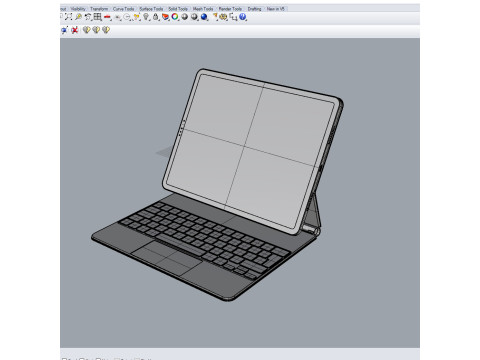 IPadPro2021tabletandkeyboardand Pincel 2 3D Model