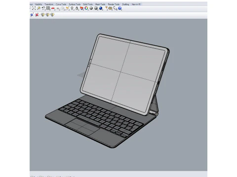 IPadPro2021tabletandkeyboardand Pincel 2 3D Model