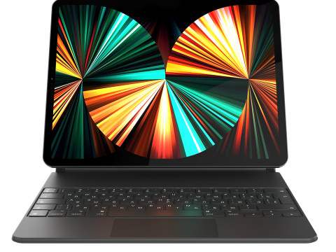 IPadPro2021tabletandkeyboardand Pincel 2 3D Model