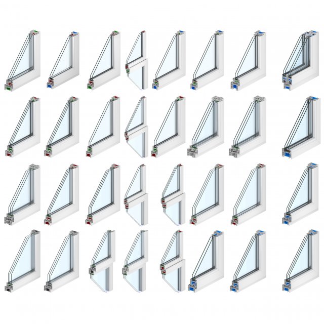 rehau window profiles 32 models 3D Model .c4d .max .obj .3ds .fbx .stl .blend 