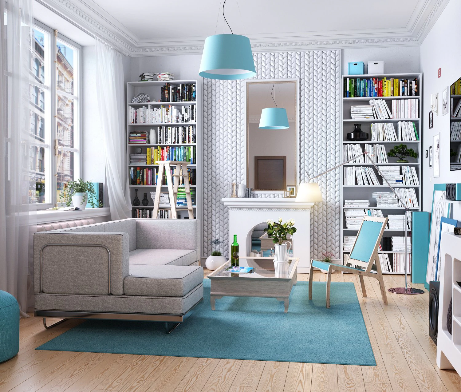 interior da sala de estar Modelo 3D .c4d .max .obj .3ds .fbx .stl .blend 