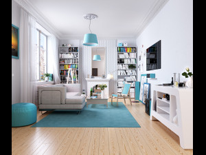 living room interior 3Dモデル