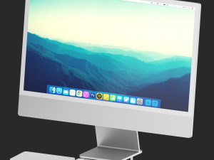 Apple iMac 24-inch 2021 Green 3D model - Electronics on 3DModels
