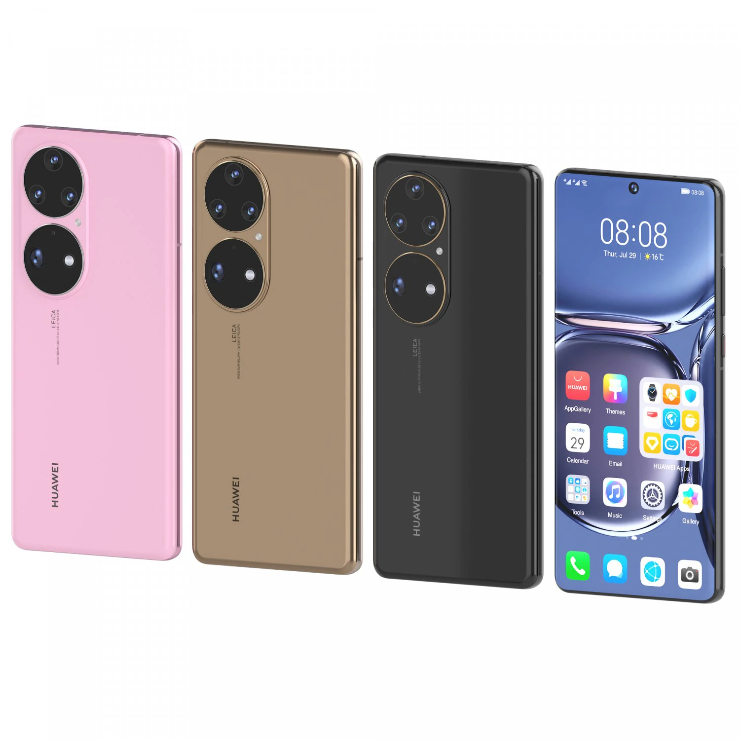 huawei p50pro Model 3D .c4d .max .obj .3ds .fbx .stl .blend 