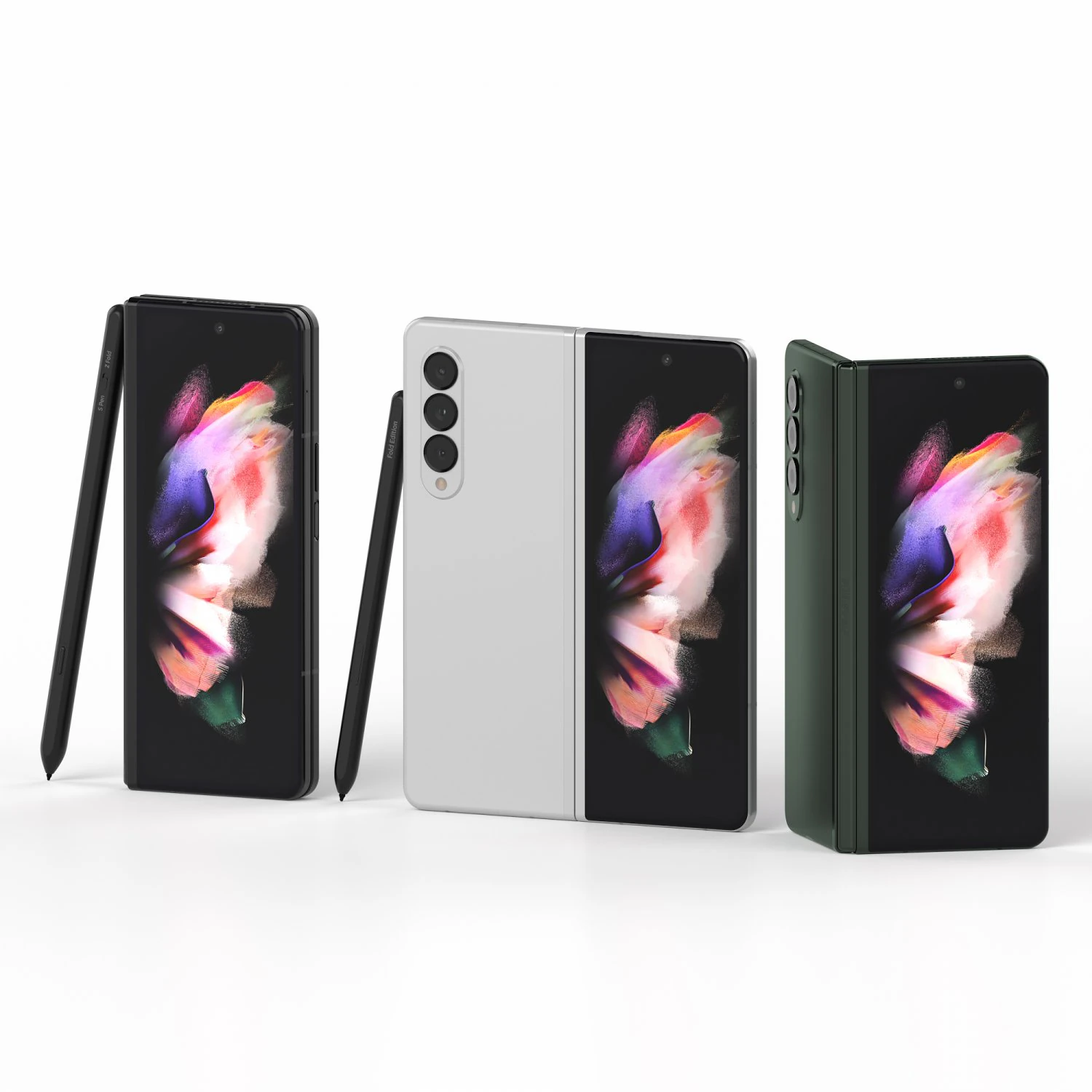 samsung galaxy z fold 3 3D Model .c4d .max .obj .3ds .fbx .stl .blend 