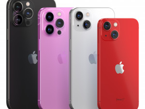 IPhone 13 and IPhone 13 Pro and IPhone 13 Mini and IPhone 13 Pro Max Model 3D