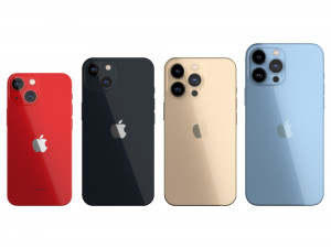 IPhone 13 and IPhone 13 Pro and IPhone 13 Mini and IPhone 13 Pro Max Model 3D